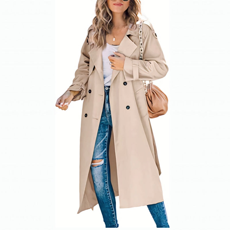 Langer Damen Trenchcoat für die Übergangszeit