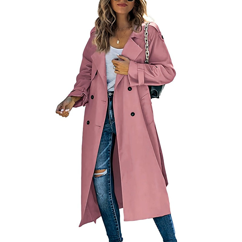 Langer Damen Trenchcoat für die Übergangszeit