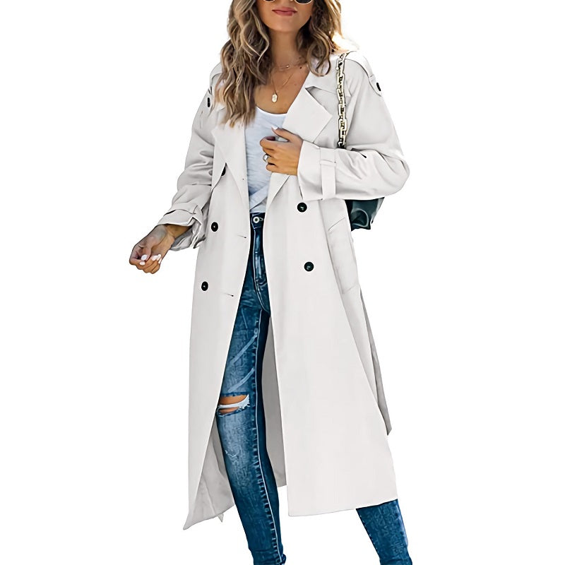 Langer Damen Trenchcoat für die Übergangszeit