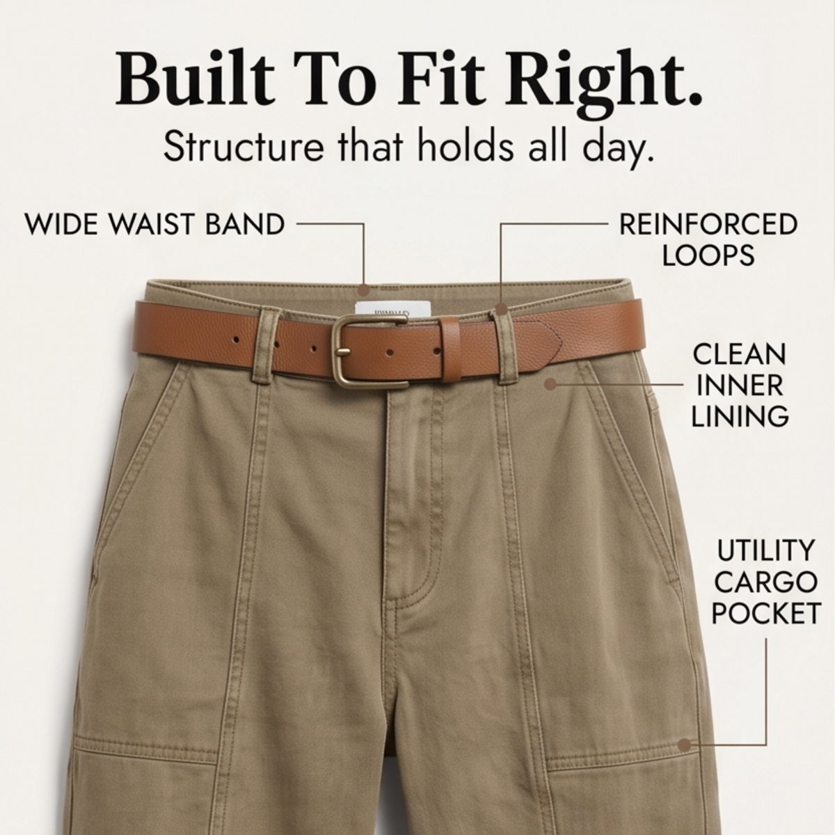 Hochgeschnittene Karottenhose mit Saumdetail für Büro und Freizeit
