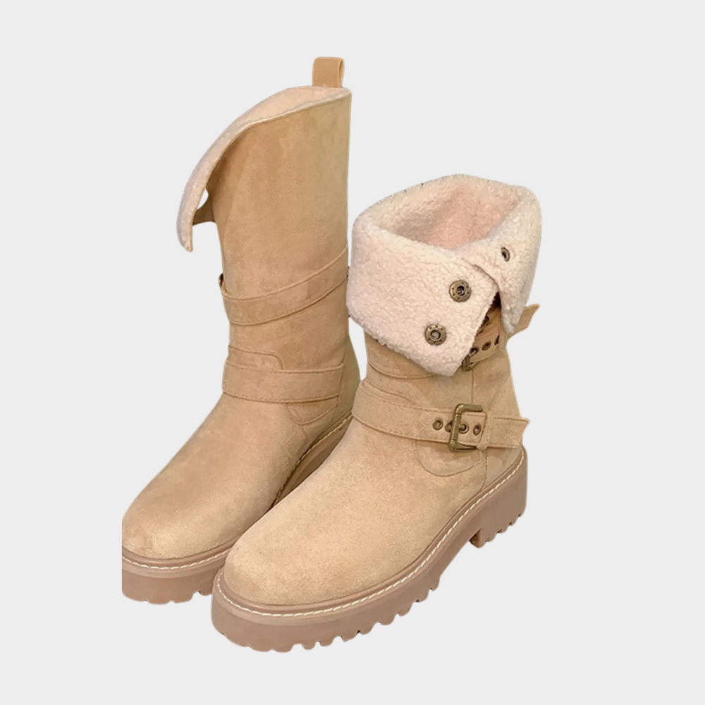 Hohe Damen Winterstiefel Mit Kunstfellfutter