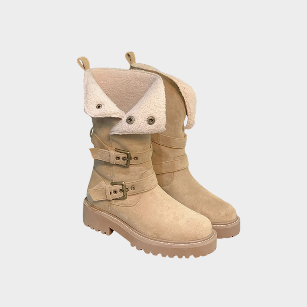 Hohe Damen Winterstiefel Mit Kunstfellfutter