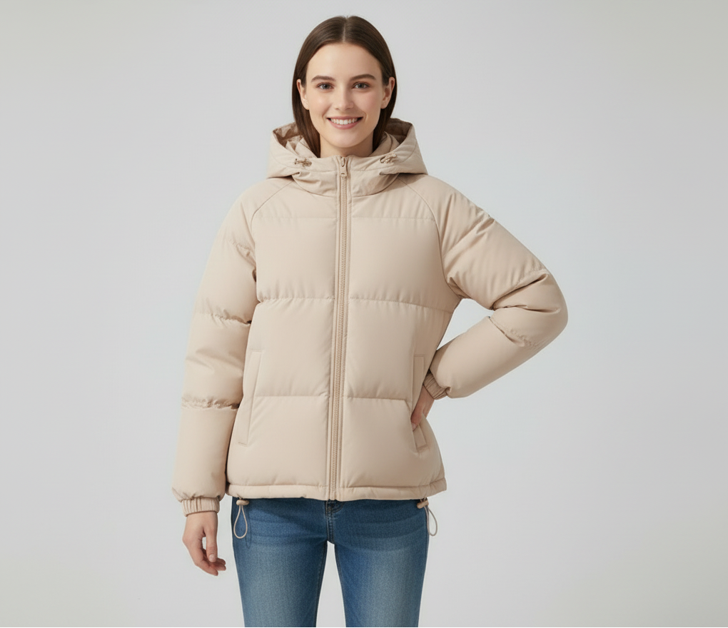 Gefütterte Damen Winterjacke Mit Kapuze