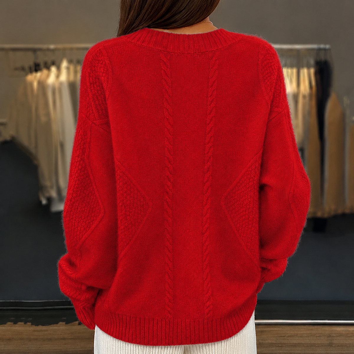 Weicher V-Ausschnitt Strickcardigan