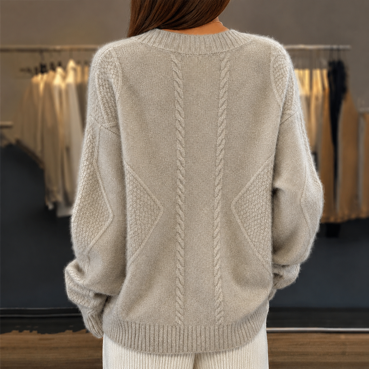 Weicher V-Ausschnitt Strickcardigan