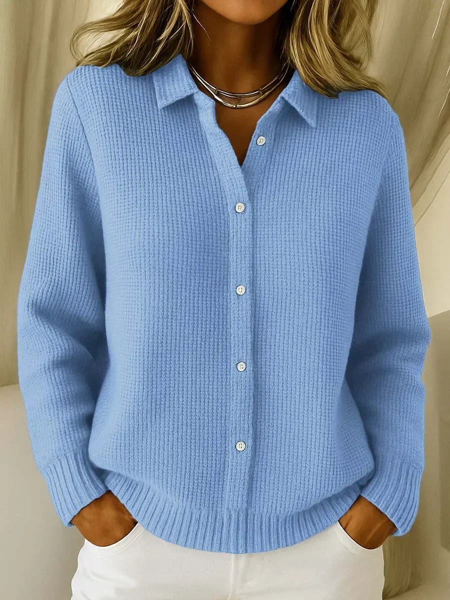 Langer Damen Strickcardigan Mit Knopfleiste