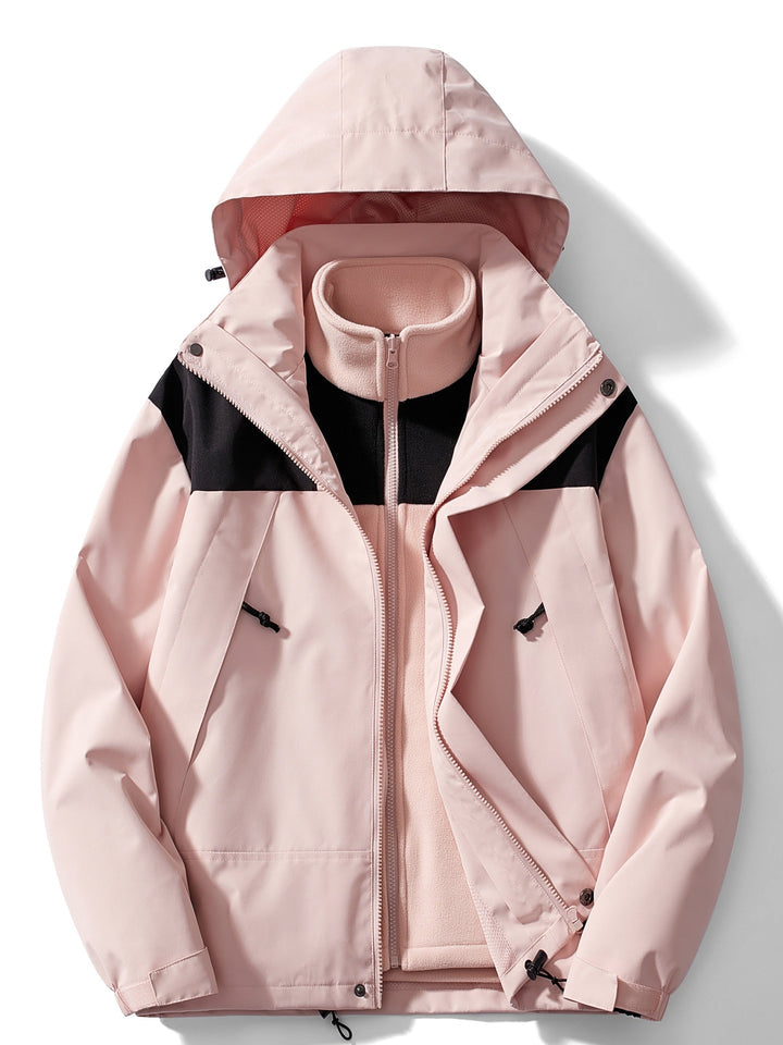 3-in-1 Damen Outdoorjacke mit Abnehmbarem Fleecefutter
