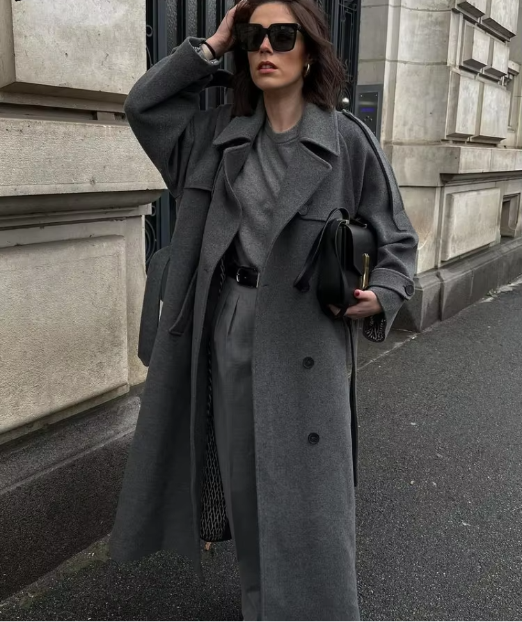 Eleanor | Wool Blend Longline Trench Coat