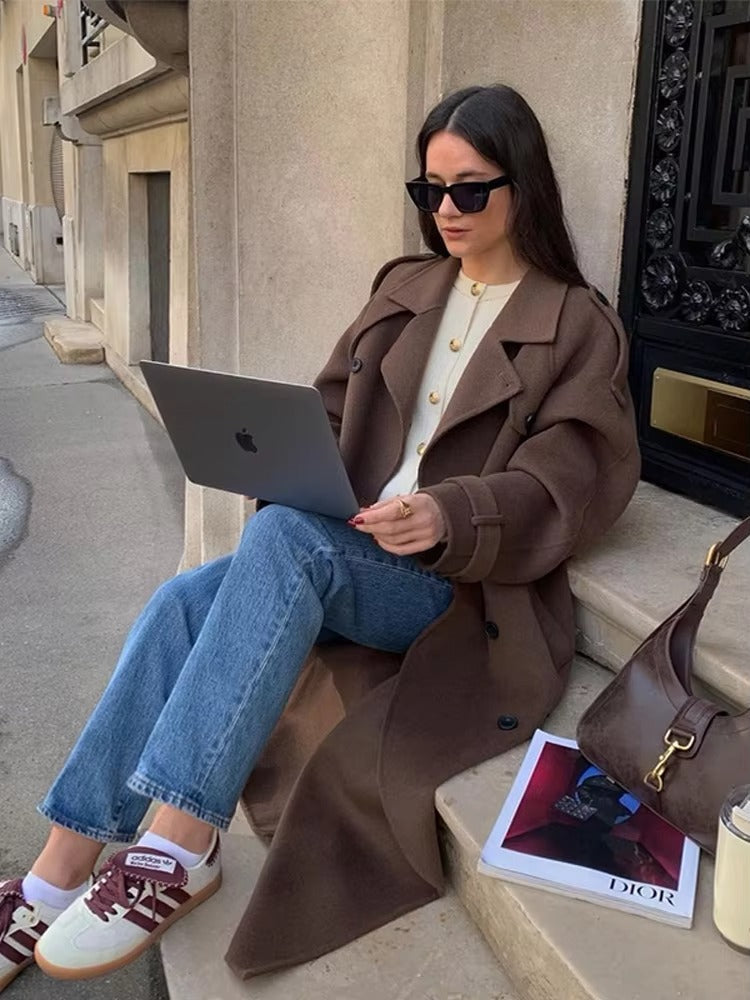Eleanor | Wool Blend Longline Trench Coat