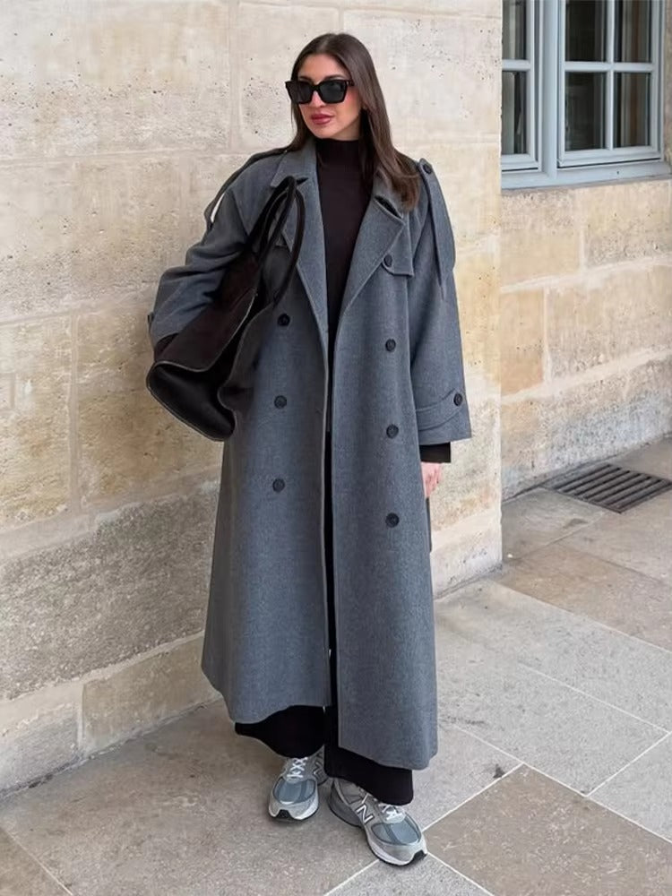 Eleanor | Wool Blend Longline Trench Coat
