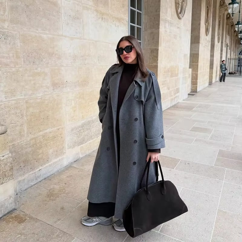 Eleanor | Wool Blend Longline Trench Coat