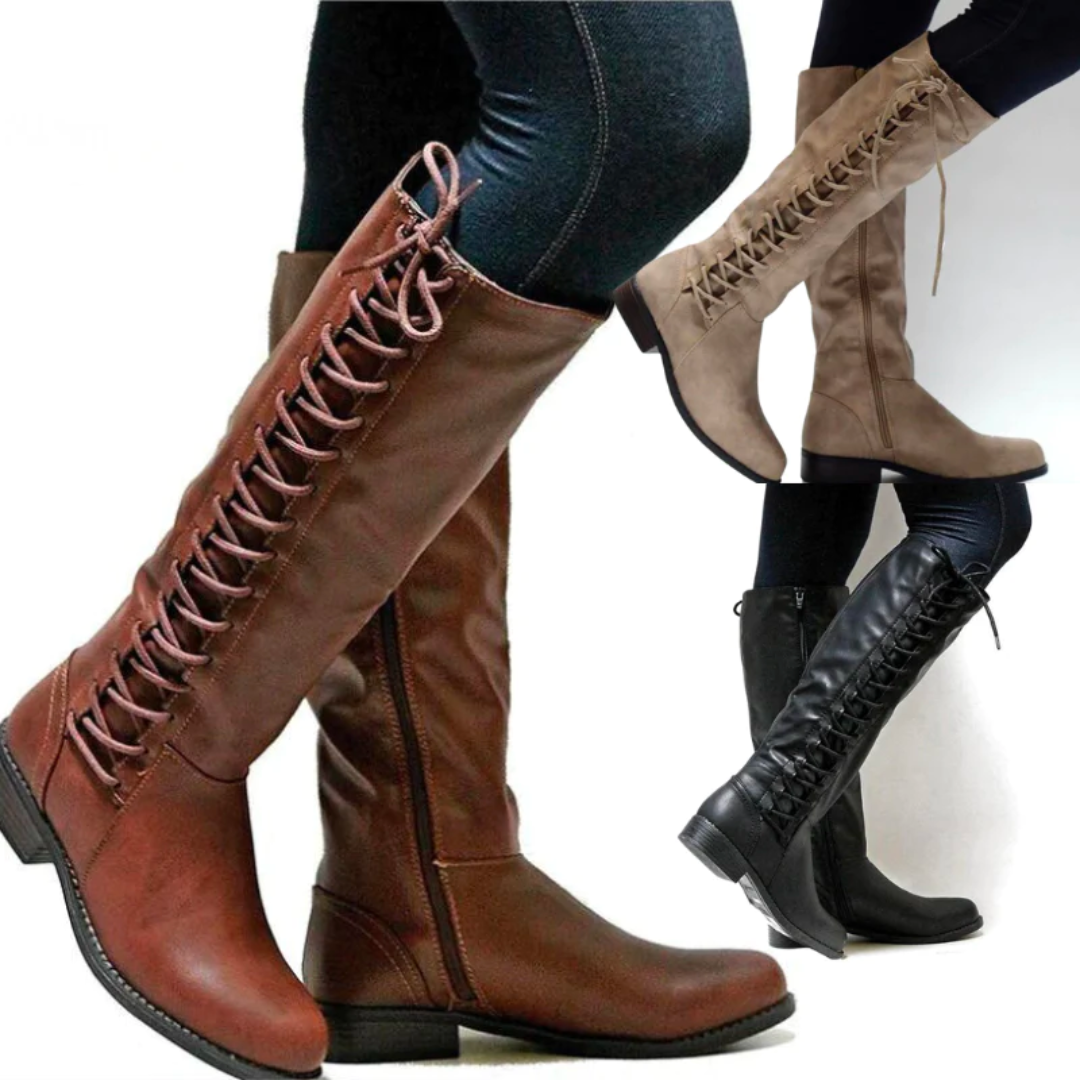 Gefütterte Kniehohe Stiefel Mit Blockabsatz