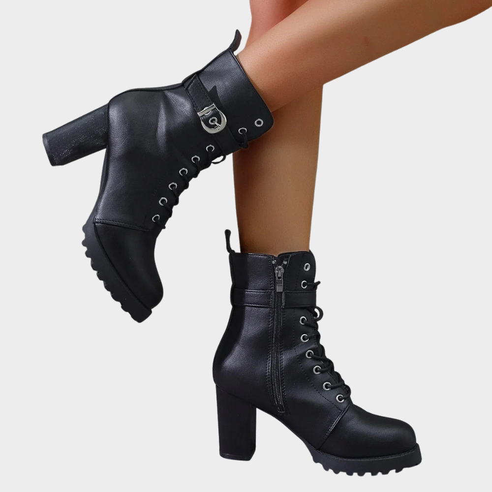Damen Stiefeletten Mit Ausgestelltem Absatz Und Polstersohle