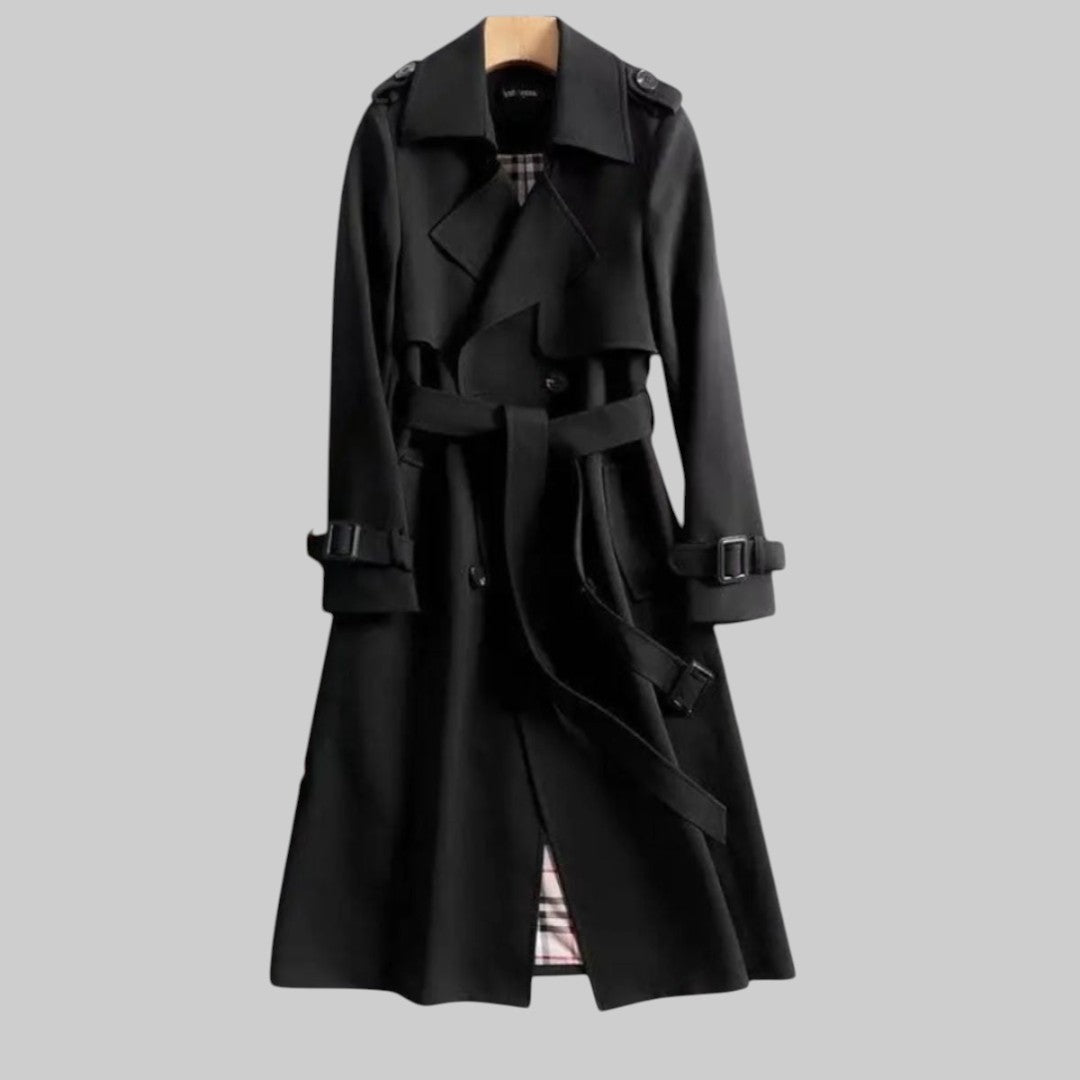 Zweireihiger Midi Trenchcoat mit Bindegürtel für Damen