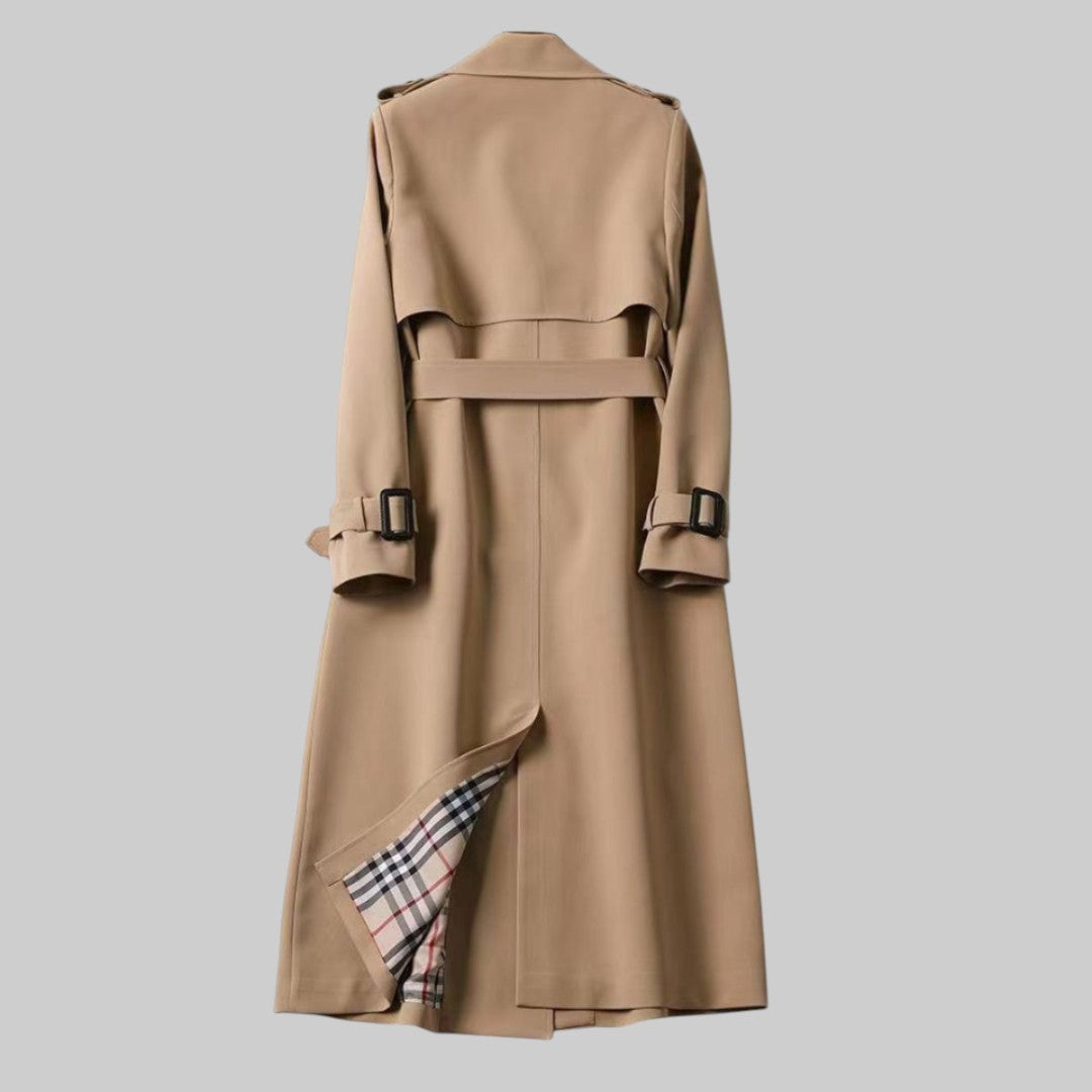 Zweireihiger Midi Trenchcoat mit Bindegürtel für Damen