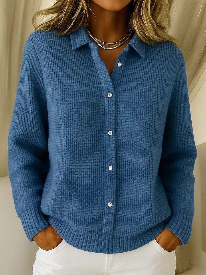 Langer Damen Strickcardigan Mit Knopfleiste
