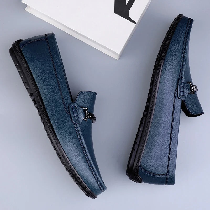 Pienza Echtleder-Loafer Mit Metallseil-Akzent
