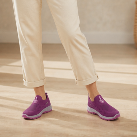 Weite Damen Stretch Strick Slip-On Sneaker