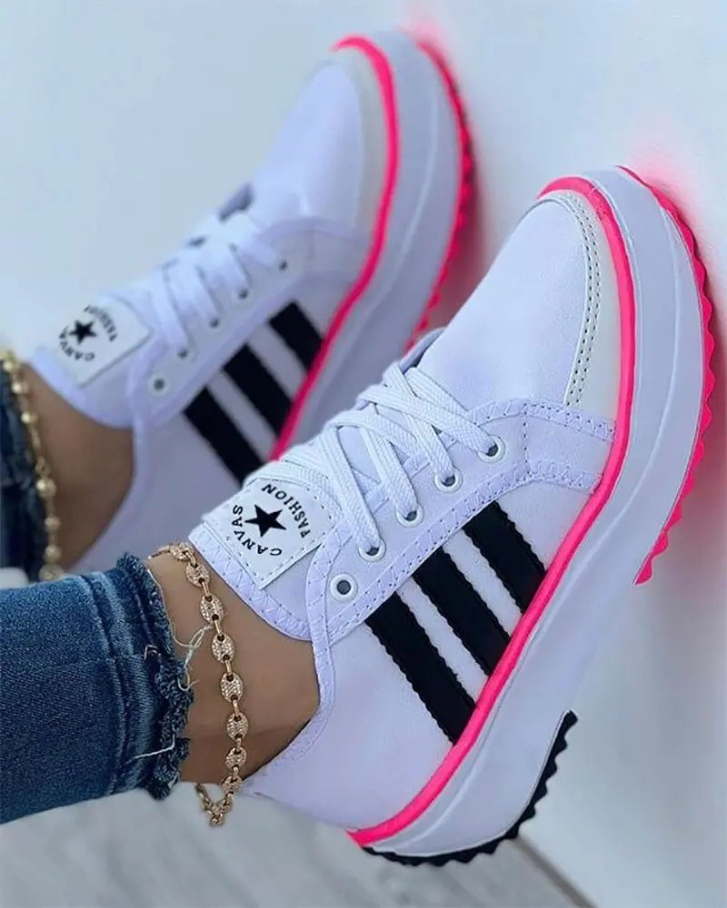 Damen Leichte Komfort Sneaker mit Gepolsterter Innensohle