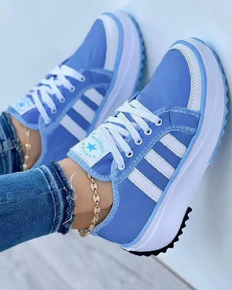Damen Leichte Komfort Sneaker mit Gepolsterter Innensohle