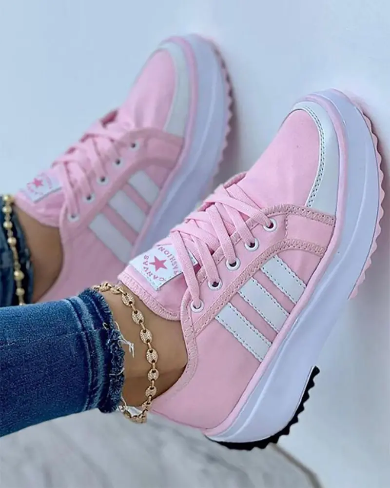 Damen Leichte Komfort Sneaker mit Gepolsterter Innensohle
