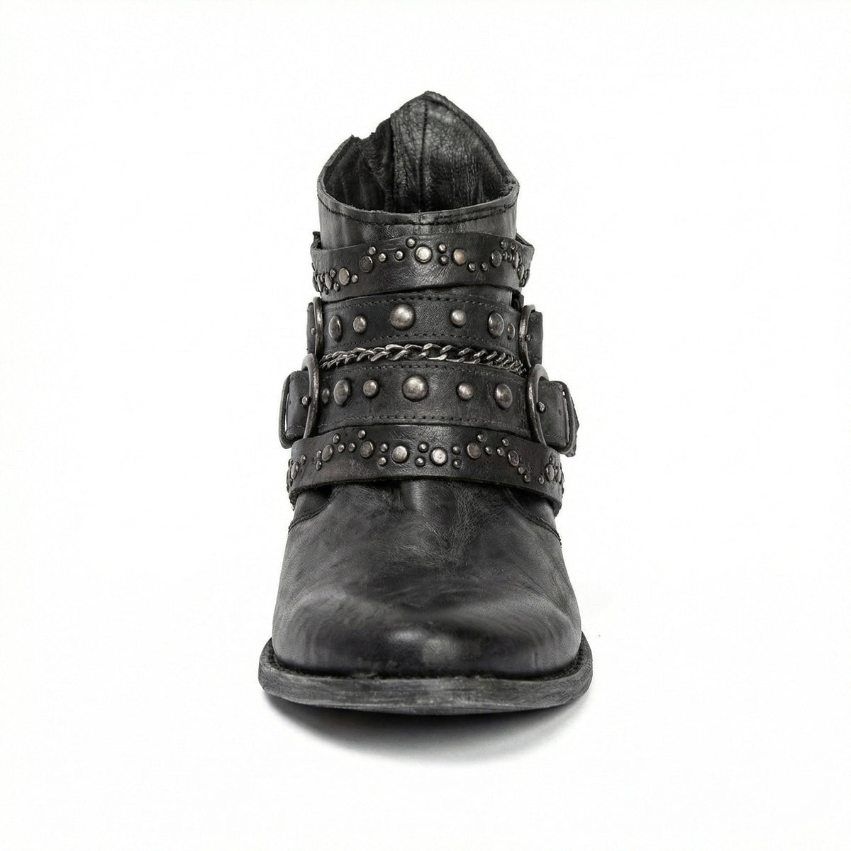 Damen Stiefeletten im Vintage Look mit Kettendetail