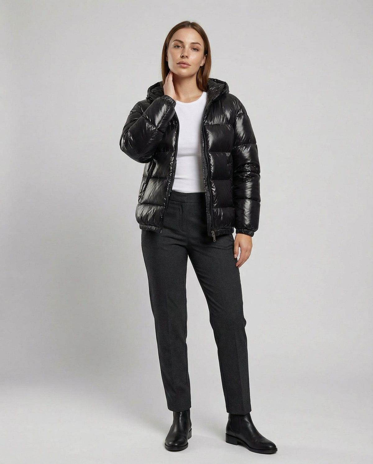 Unisex Pufferjacke mit Glatter Oberfläche und Futter