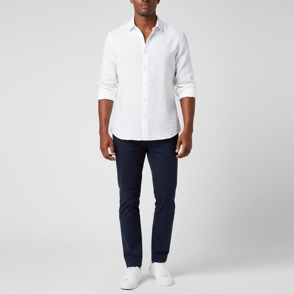 Leinenhemd Herren Casual – Leichtes Sommerhemd mit offenem Kragen
