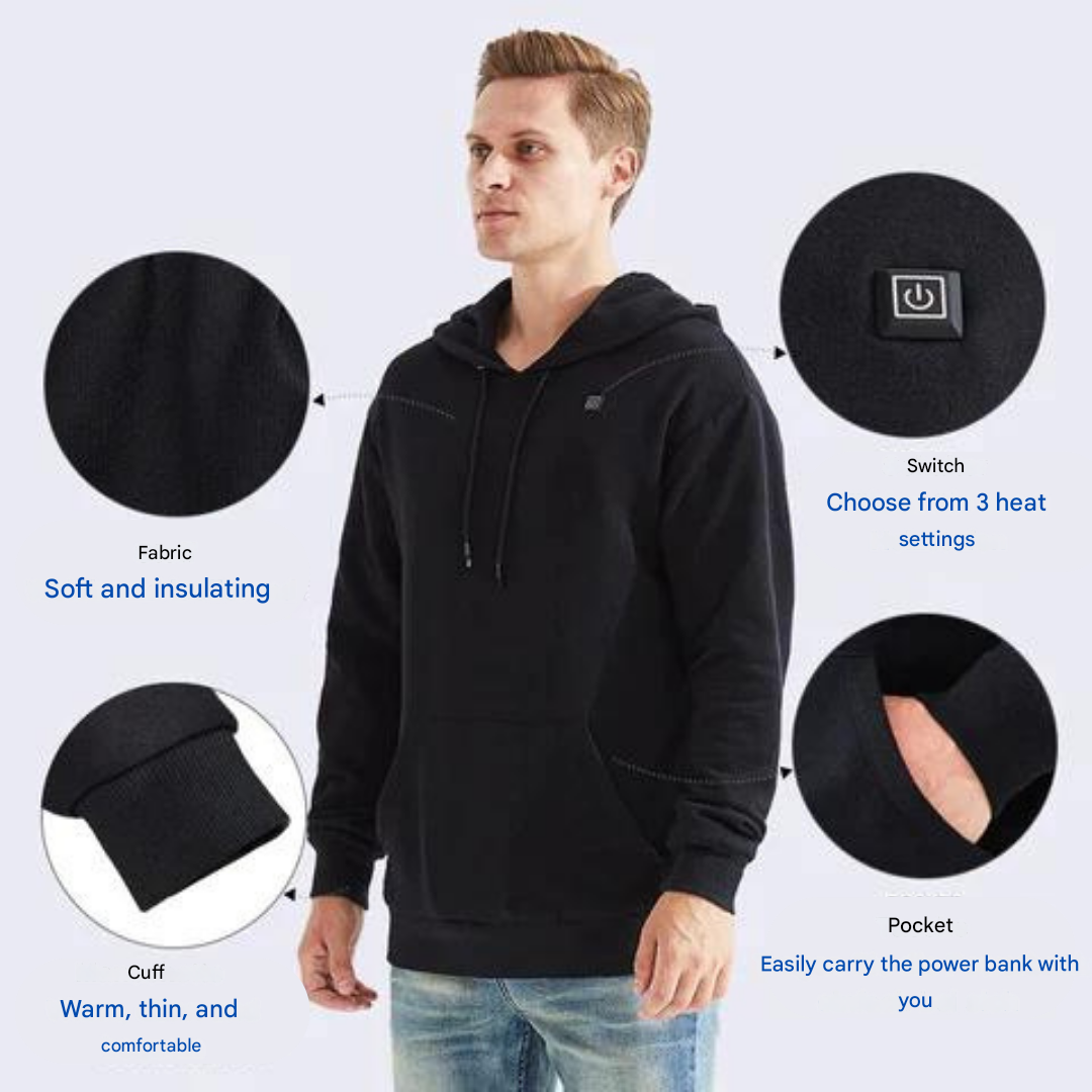 Beheizbarer Unisex Hoodie mit 3 Wärmestufen