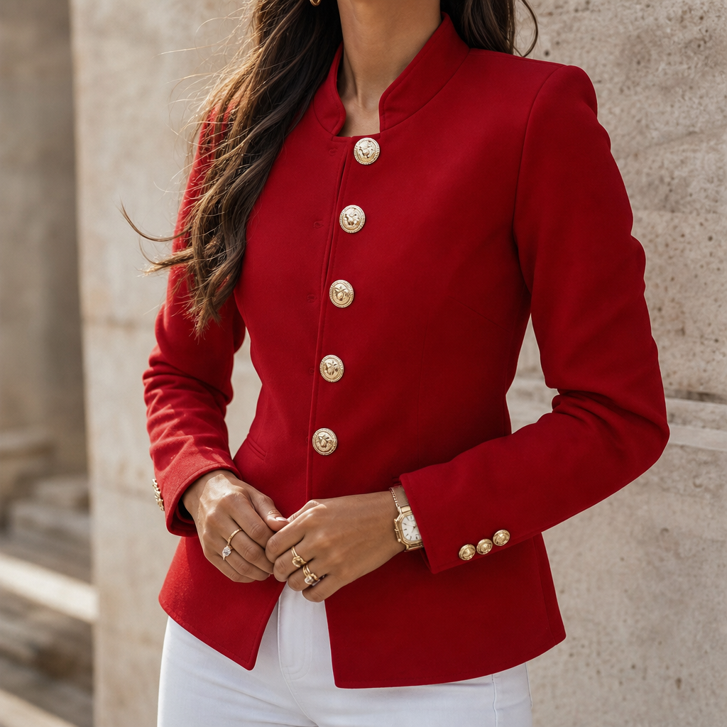 Verity | Gold Button Tailored Military Blazer