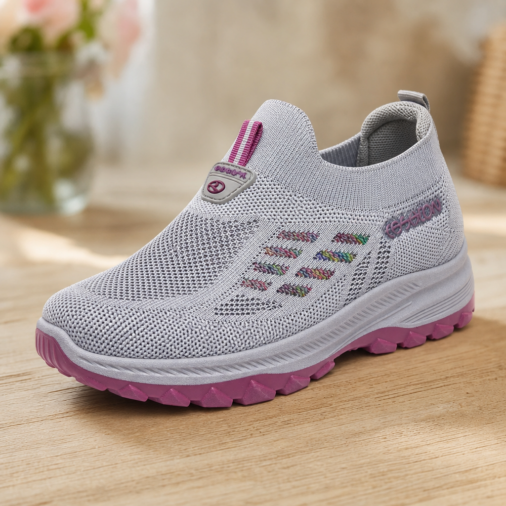 Weite Damen Stretch Strick Slip-On Sneaker