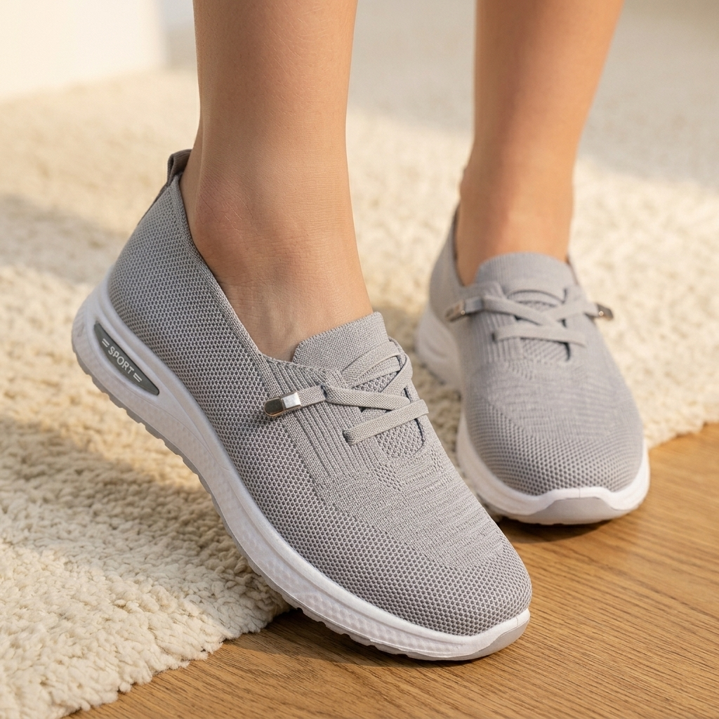 Leichte Damen Strick Sneaker zum Hineinschlüpfen