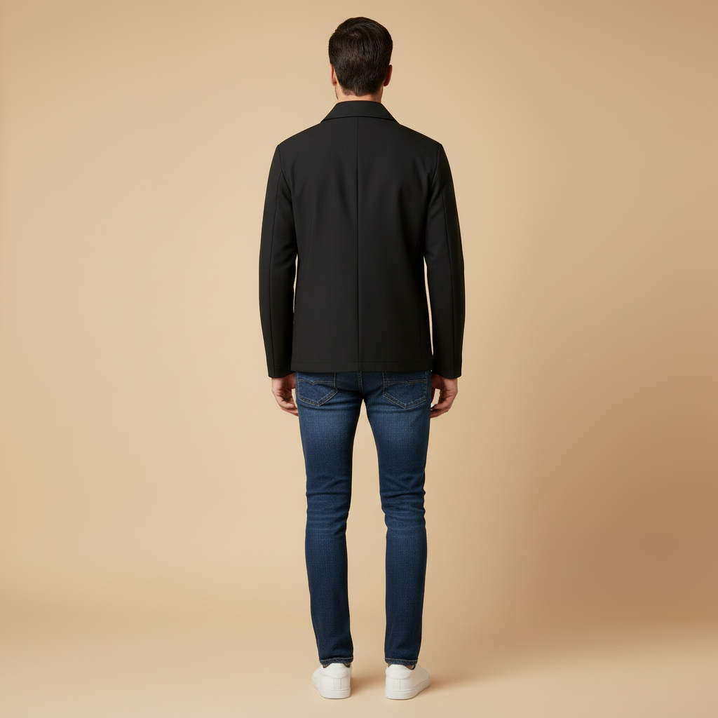 Kurze Herren Jacke Mit Kariertem Innenfutter
