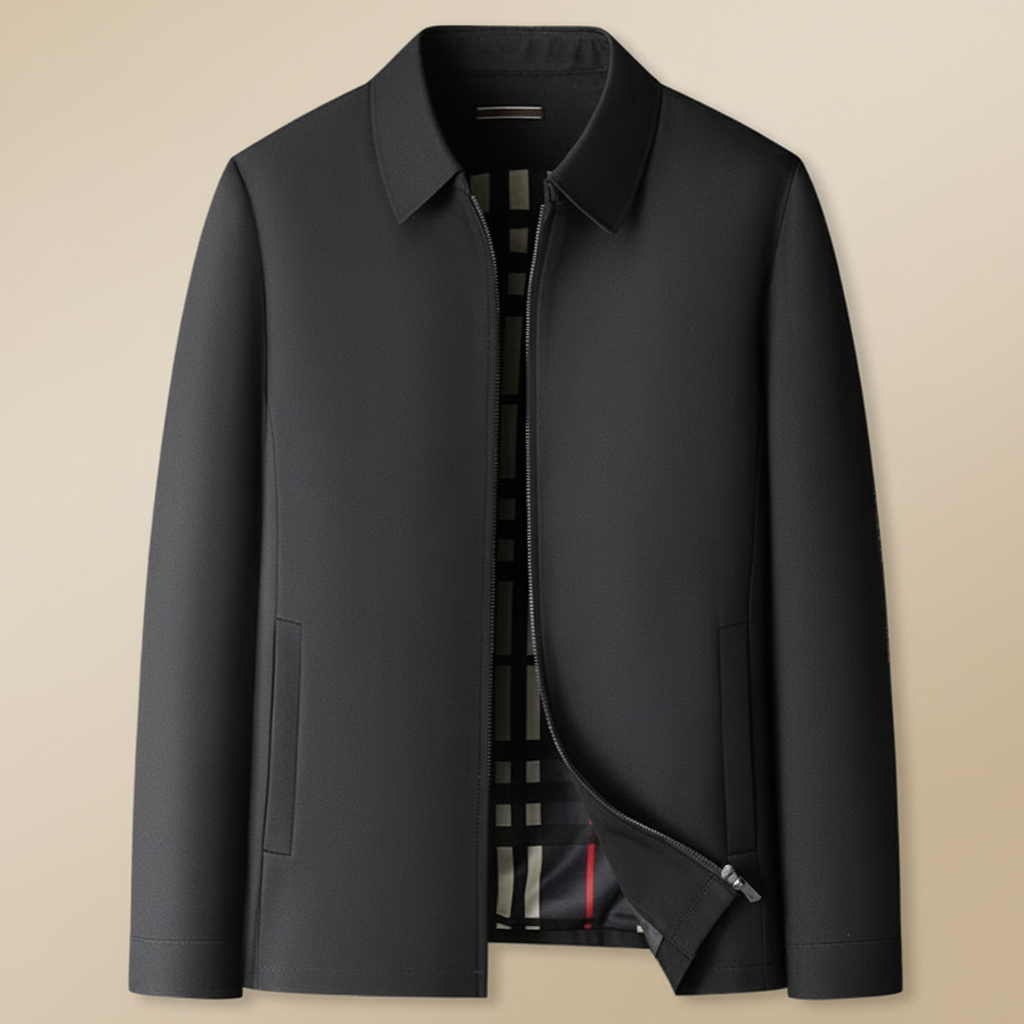 Kurze Herren Jacke Mit Kariertem Innenfutter