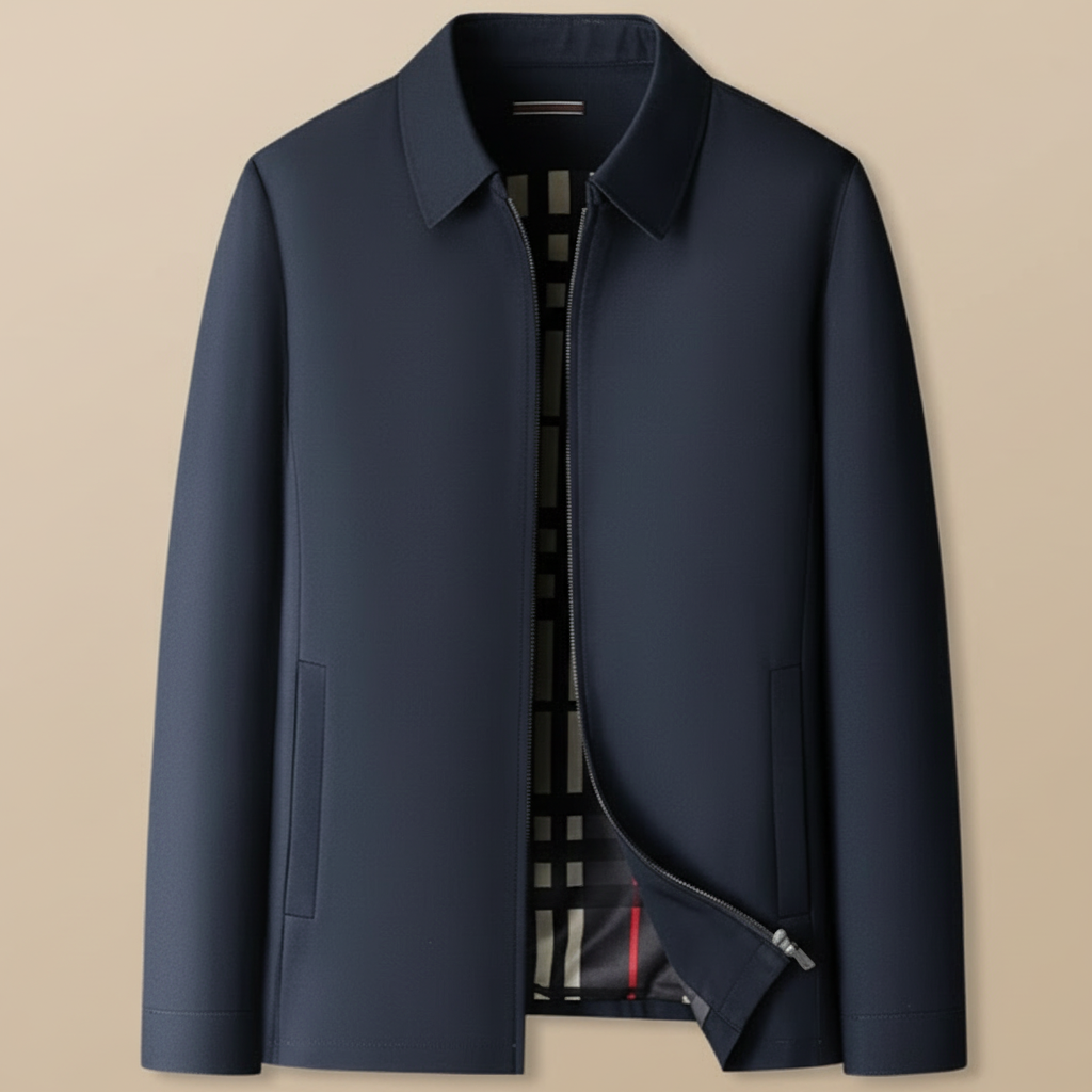 Kurze Herren Jacke Mit Kariertem Innenfutter