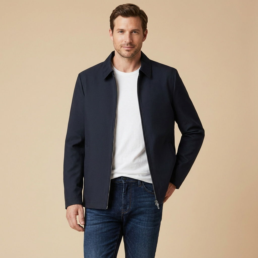 Kurze Herren Jacke Mit Kariertem Innenfutter