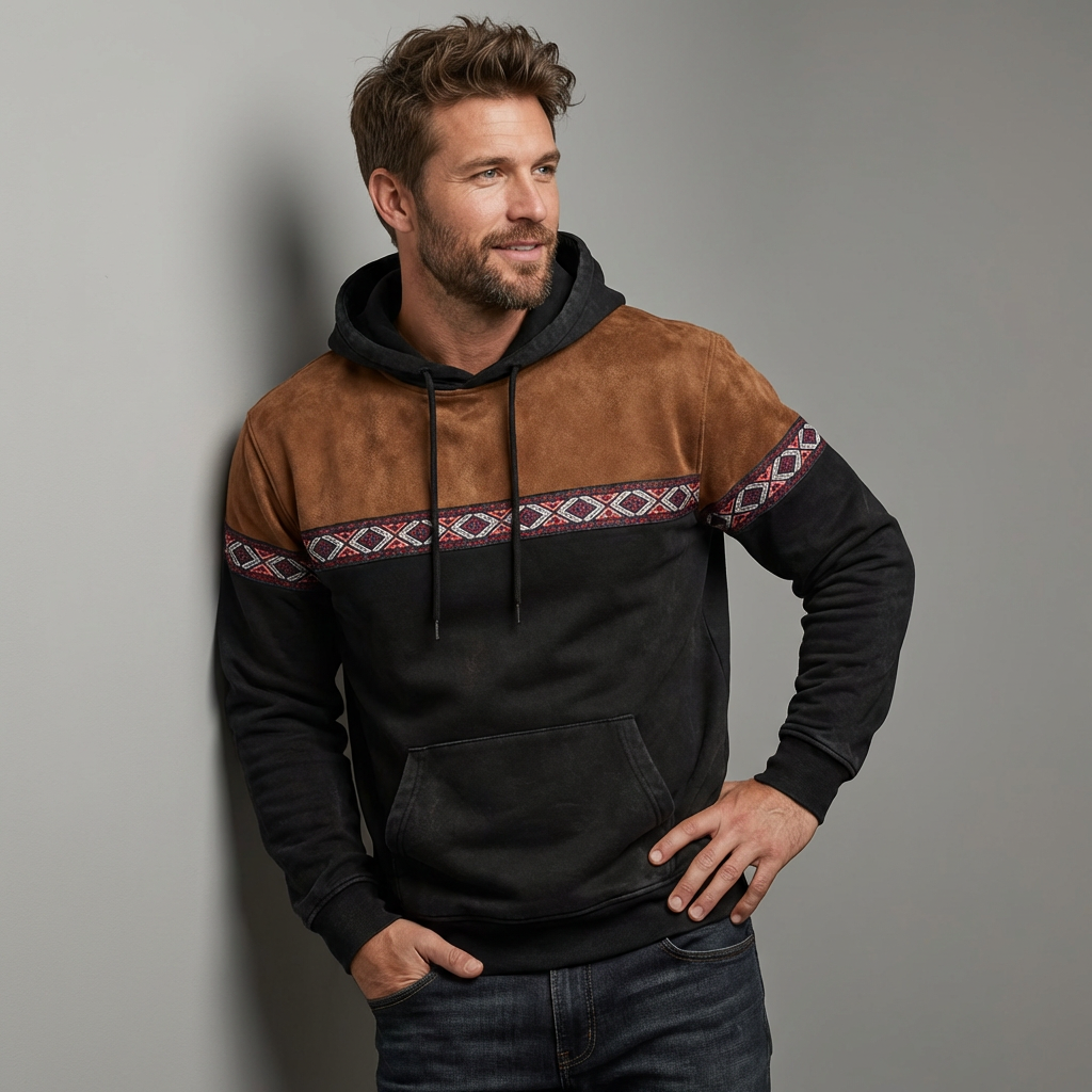 Herren Kapuzenpullover Mit Ethno Mustern