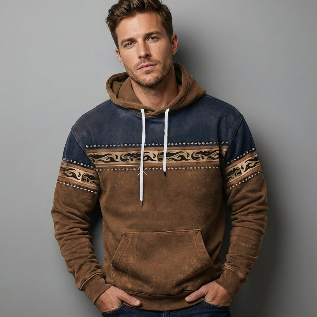 Herren Kapuzenpullover Mit Ethno Mustern