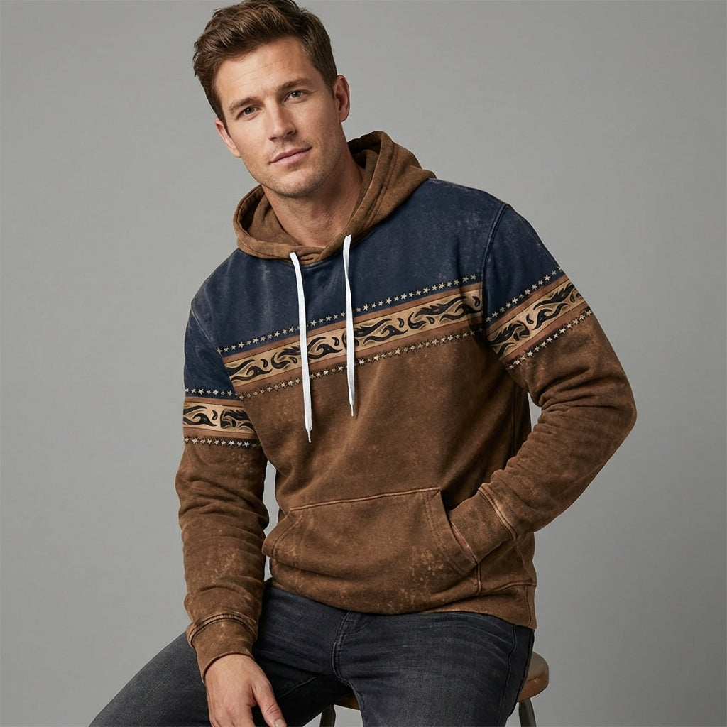 Herren Kapuzenpullover Mit Ethno Mustern