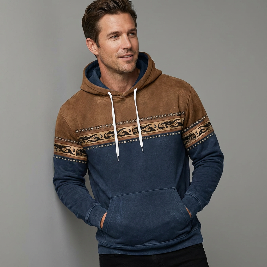Herren Kapuzenpullover Mit Ethno Mustern