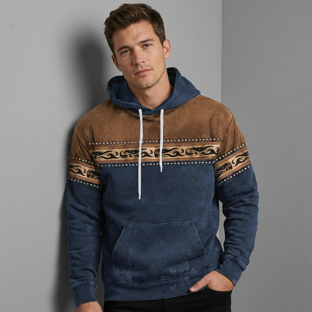 Herren Kapuzenpullover Mit Ethno Mustern