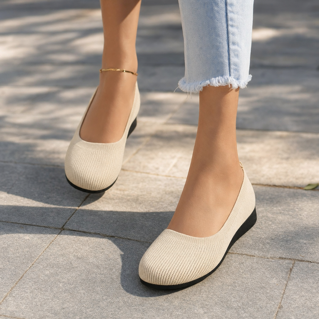 Orthopädische Slipper Damen mit Gummizug und rutschfester Sohle