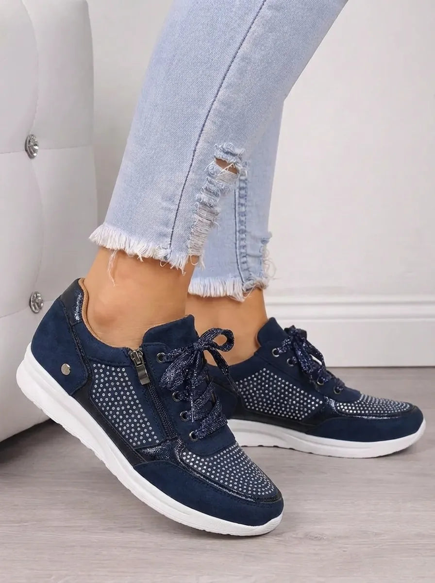 Orthopädische Damen Sneaker mit Seitlichem Reißverschluss