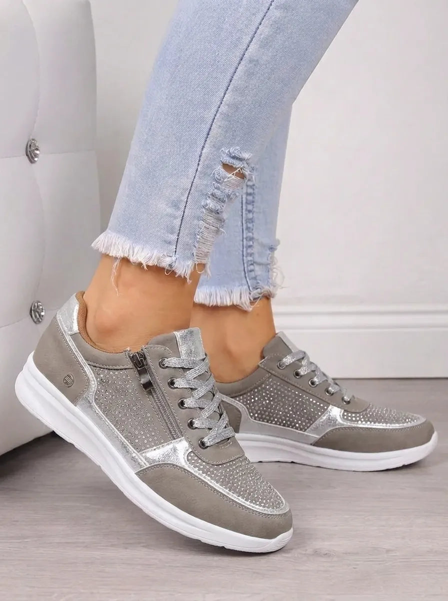 Orthopädische Damen Sneaker mit Seitlichem Reißverschluss