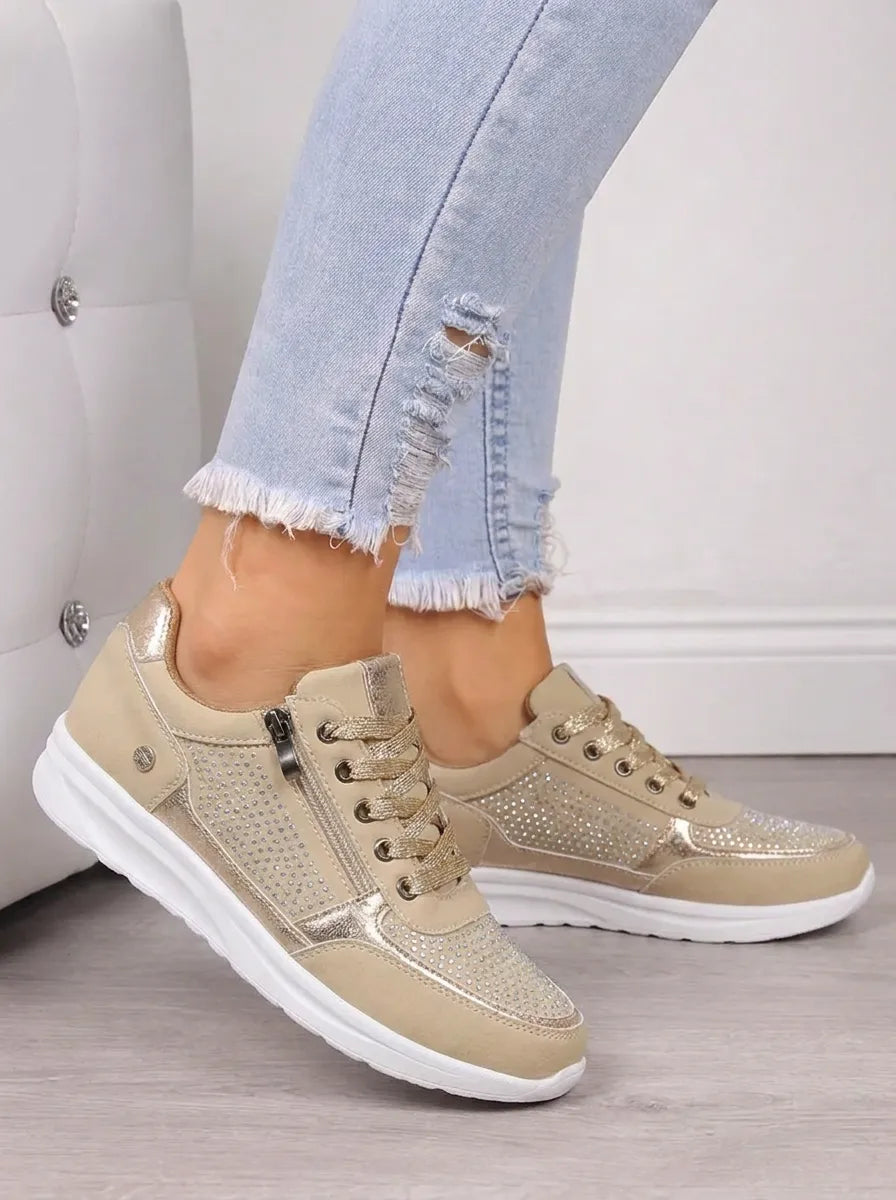 Orthopädische Damen Sneaker mit Seitlichem Reißverschluss