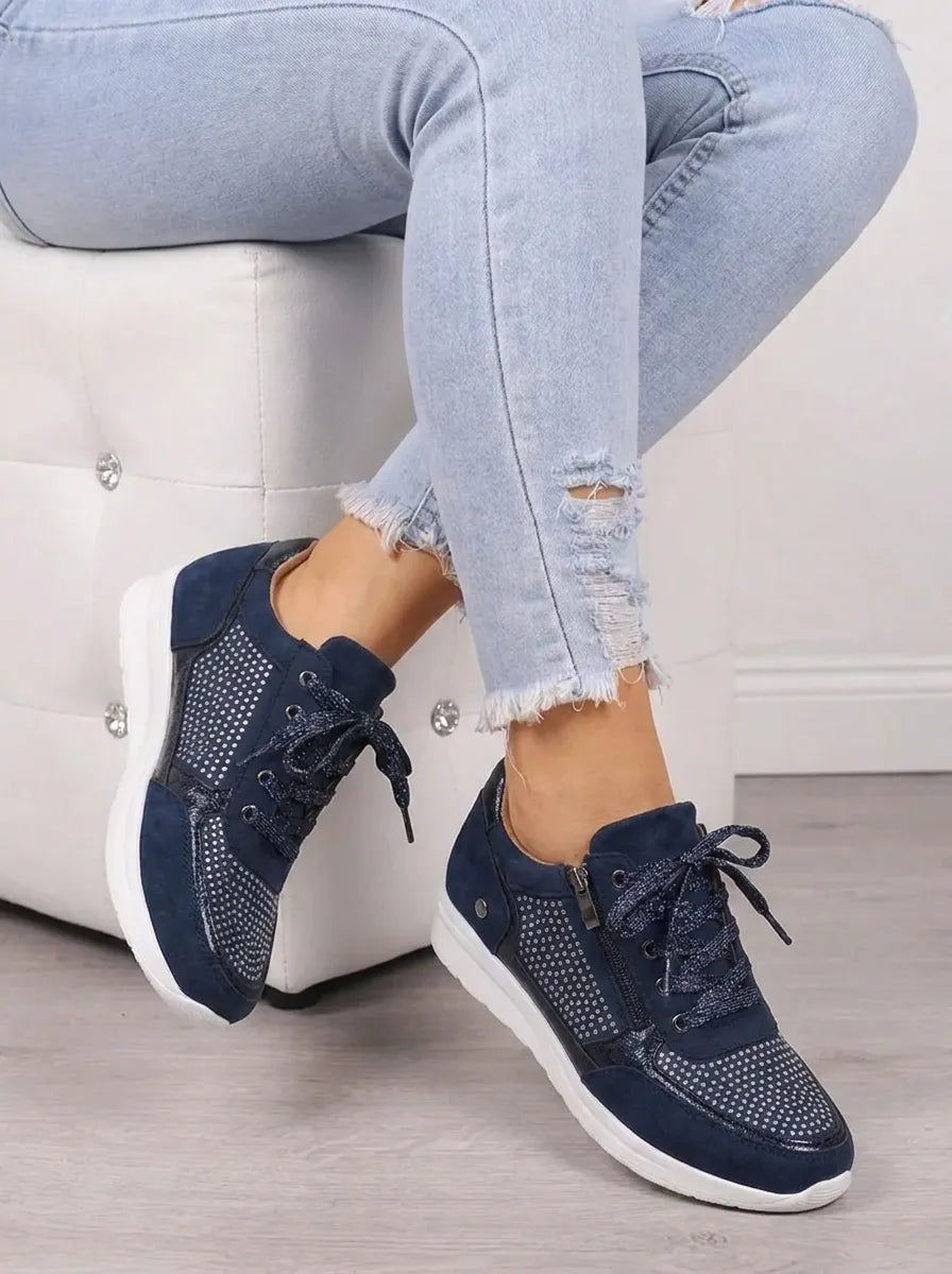 Orthopädische Damen Sneaker mit Seitlichem Reißverschluss