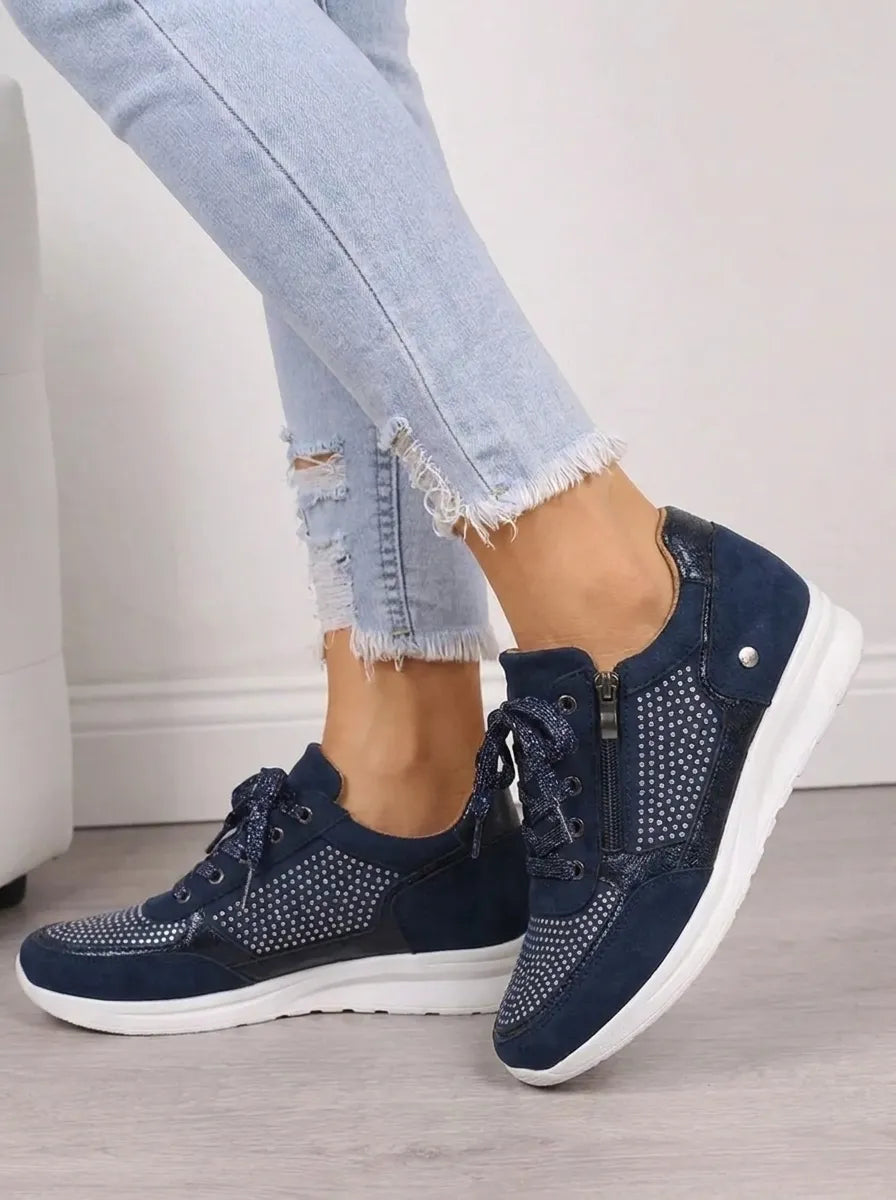 Orthopädische Damen Sneaker mit Seitlichem Reißverschluss