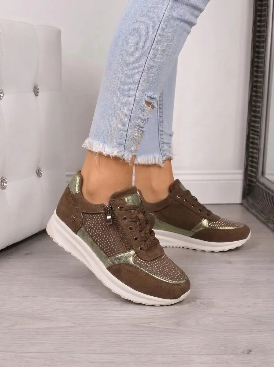 Orthopädische Damen Sneaker mit Seitlichem Reißverschluss