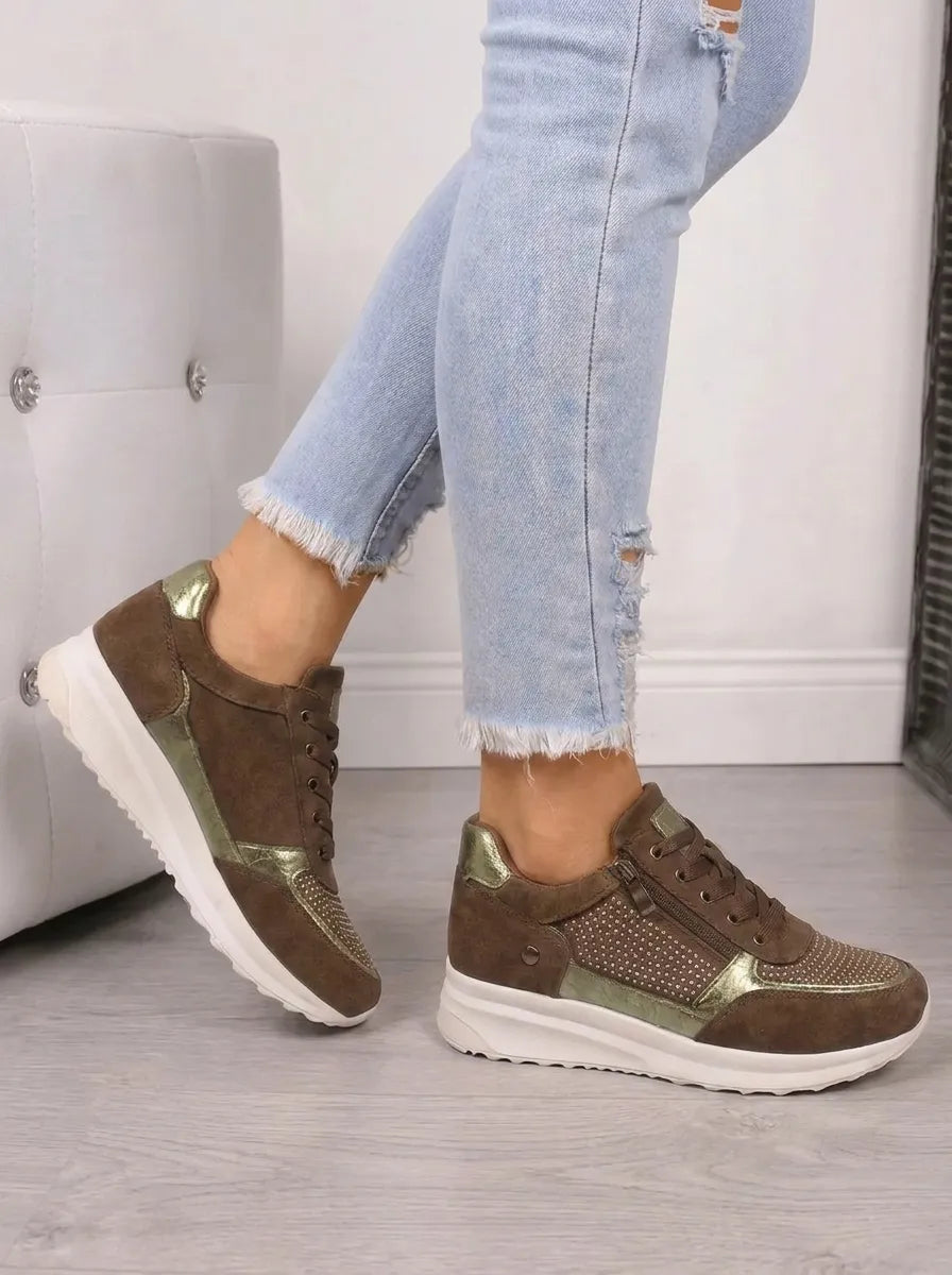 Orthopädische Damen Sneaker mit Seitlichem Reißverschluss