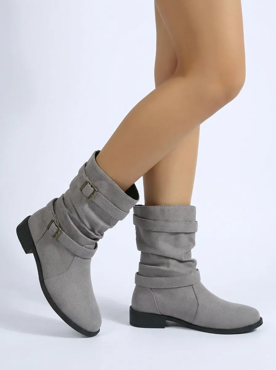 Bequeme Damen Stiefeletten Mit Niedrigem Absatz